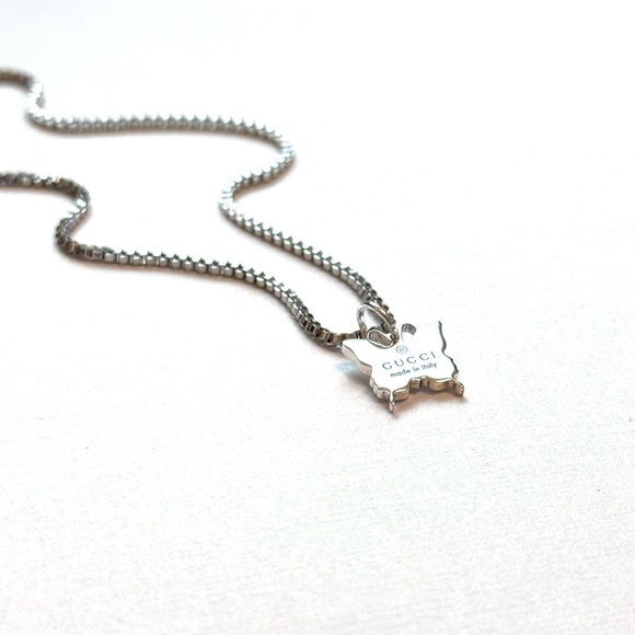 Gucci .925 Silver Butterfly Pendant on Chain/Necklace - Picture 1 of 3